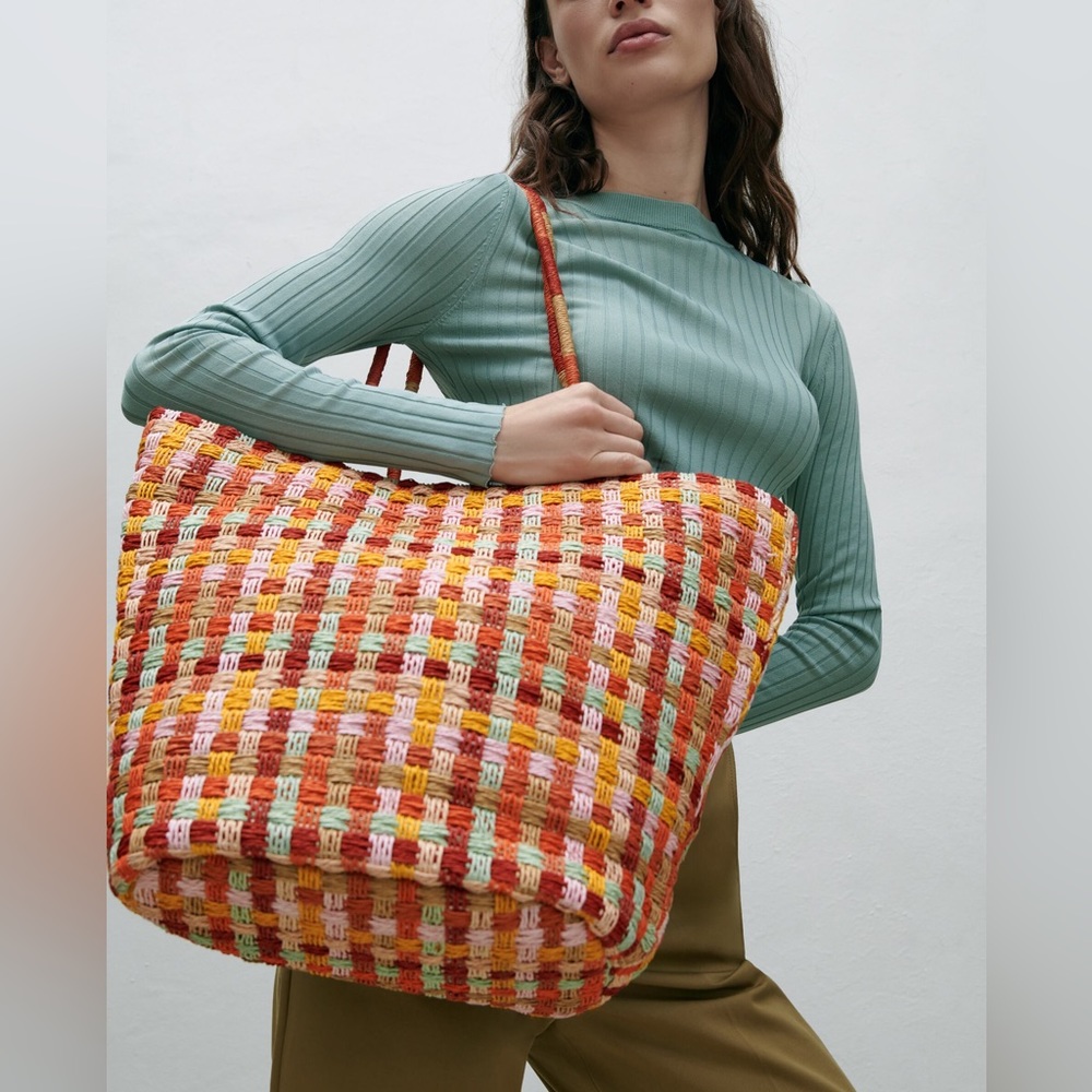 Zara Large Woven Beach Bag - Picture 8 of 8